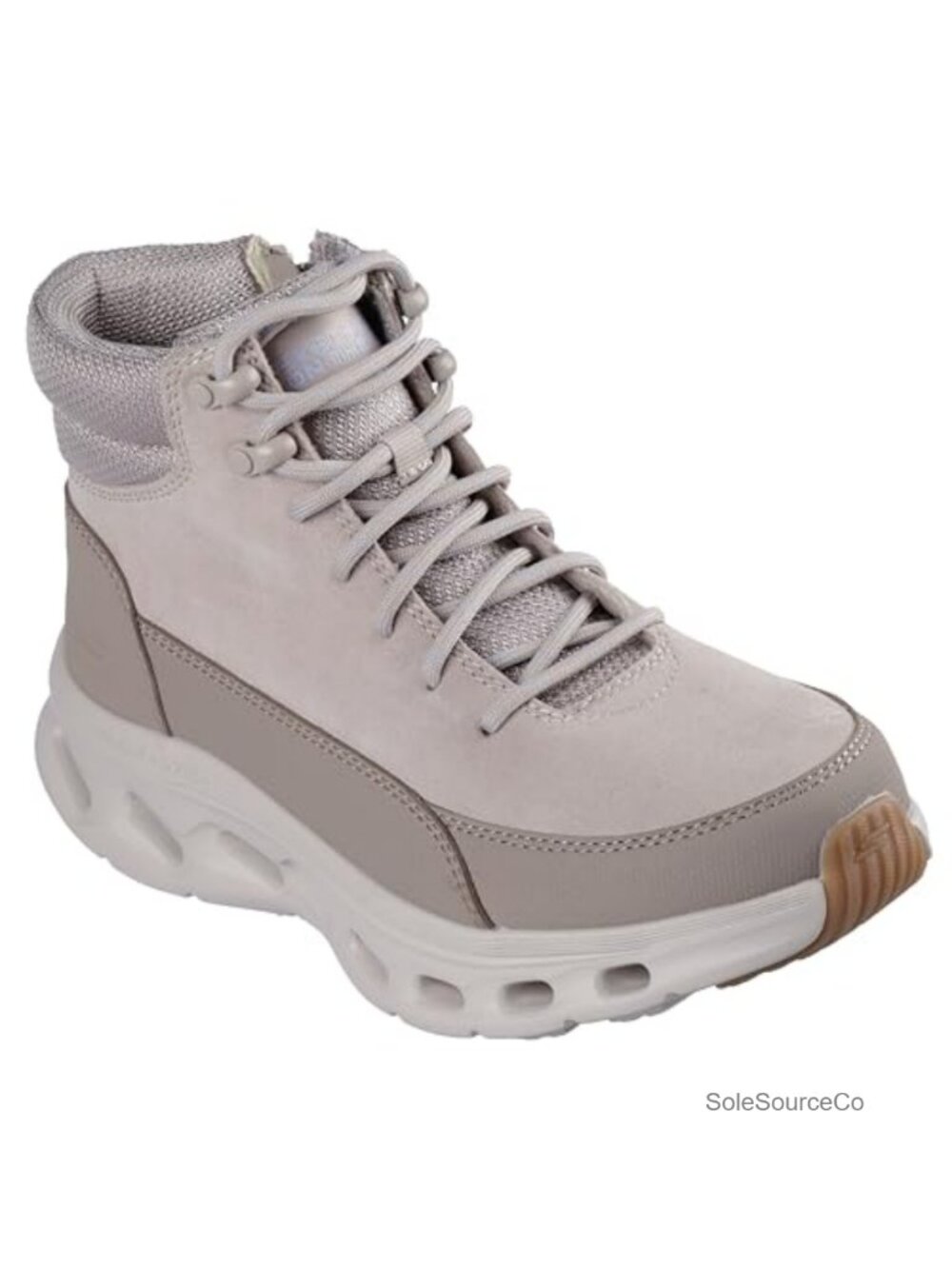 Faux Leather Suede Hiker Ankle Boot Side Zip Faux Fur Lined Water Resistant